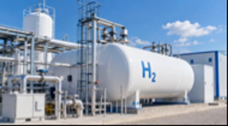 Industrial white hydrogen storage tank and piping facility