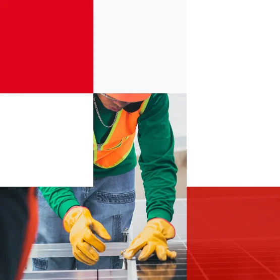 Engineer working on a solar energy panel